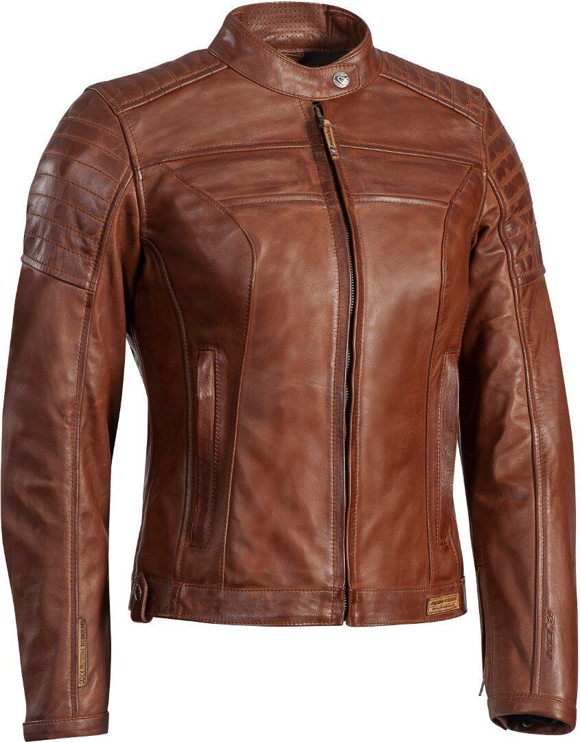 Ixon Spark Damas chaqueta de cuero de la motocicleta - Marrón (XL)