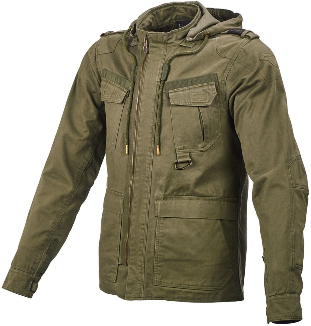 Macna Combat Chaqueta textil de motocicleta - Verde (XS)