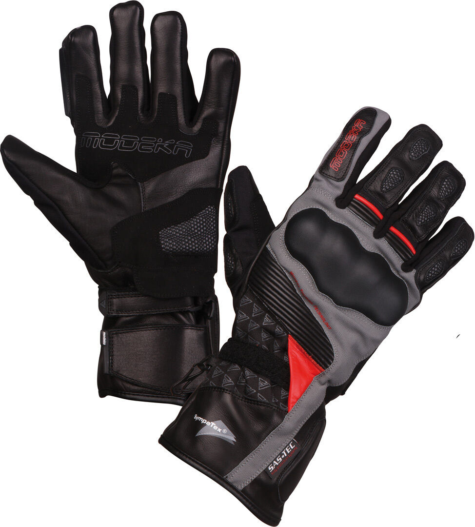 Modeka Panamericana Guantes de la motocicleta de las señoras - Negro Rojo (M)