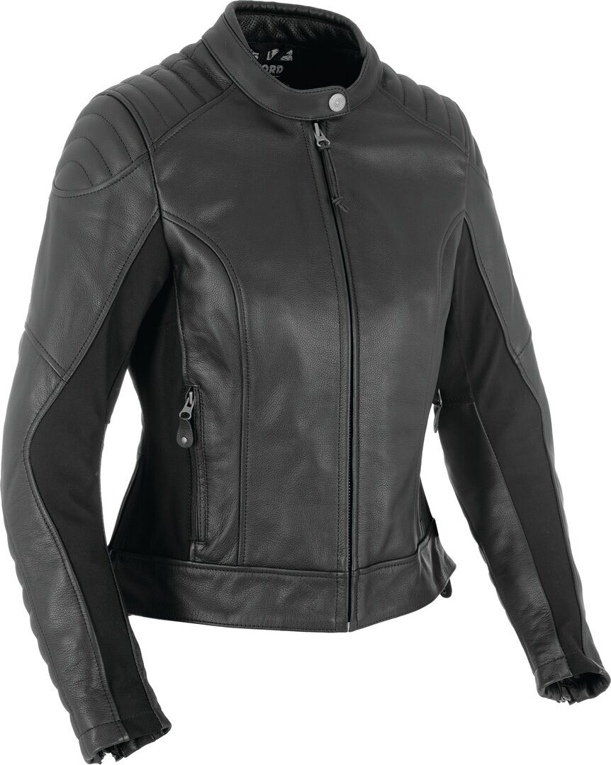 Oxford Beckley Ladies Chaqueta de cuero de motocicleta - Negro (40)