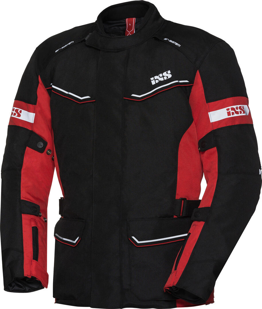 IXS Tour Evans-ST Chaqueta textil para motocicletas de señoras - Negro Rojo (2XL)