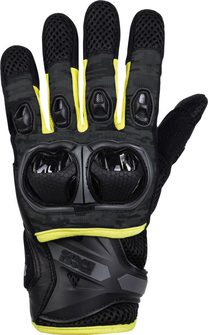 IXS LT Montevideo Air S Motocross guantes - Negro Gris Amarillo (2XL)