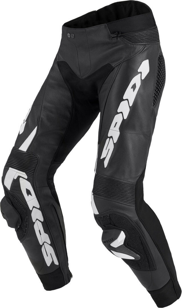 Spidi RR Pro Warrior Pantalones de cuero moto - Negro Blanco (52)