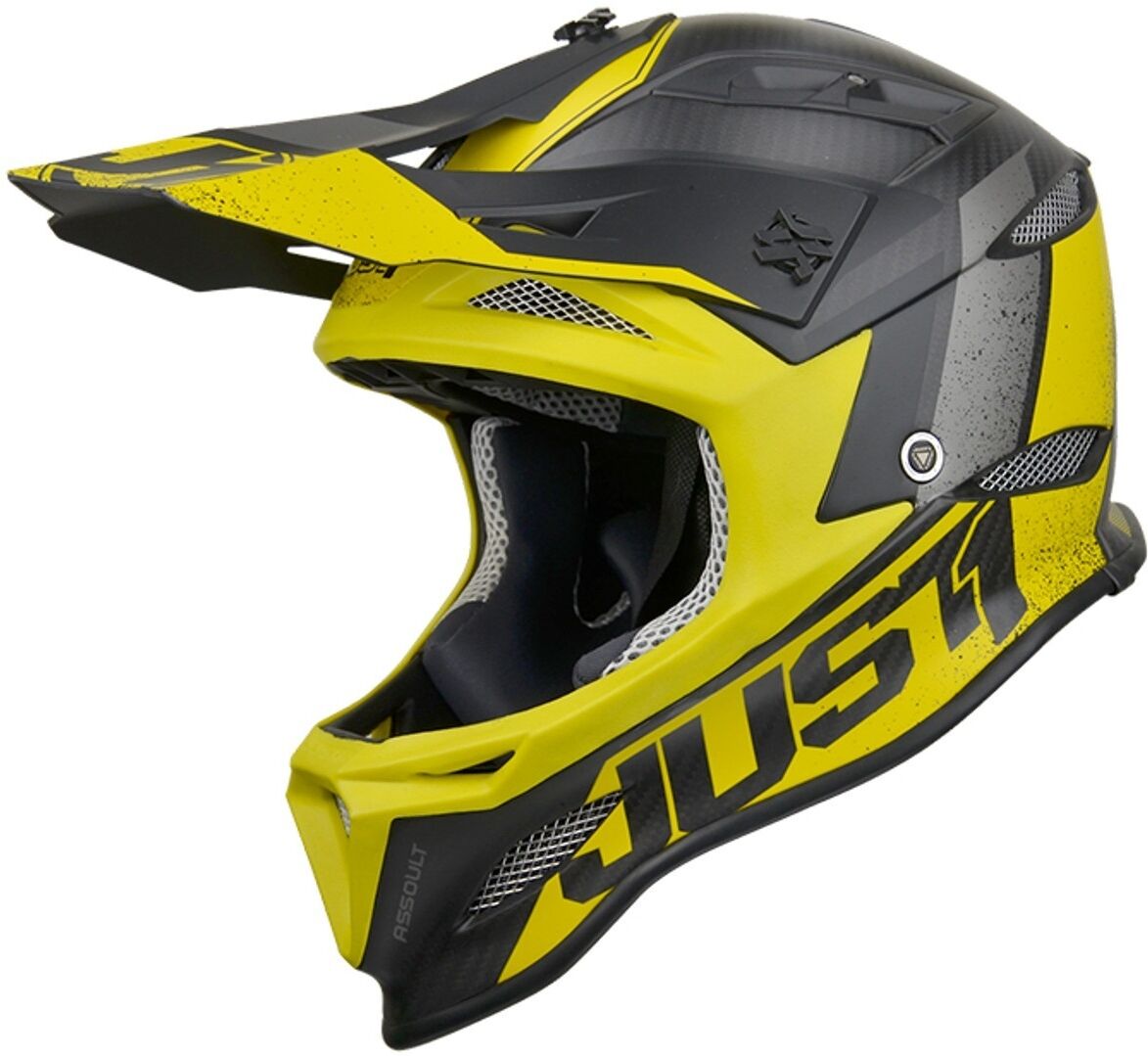 Just1 JDH Assault Mips Downhill Casco - Negro Amarillo (XS)