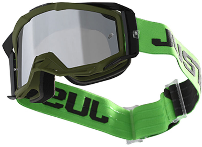 Just1 Iris Track Motocross Gafas - Negro Verde (un tamaño)