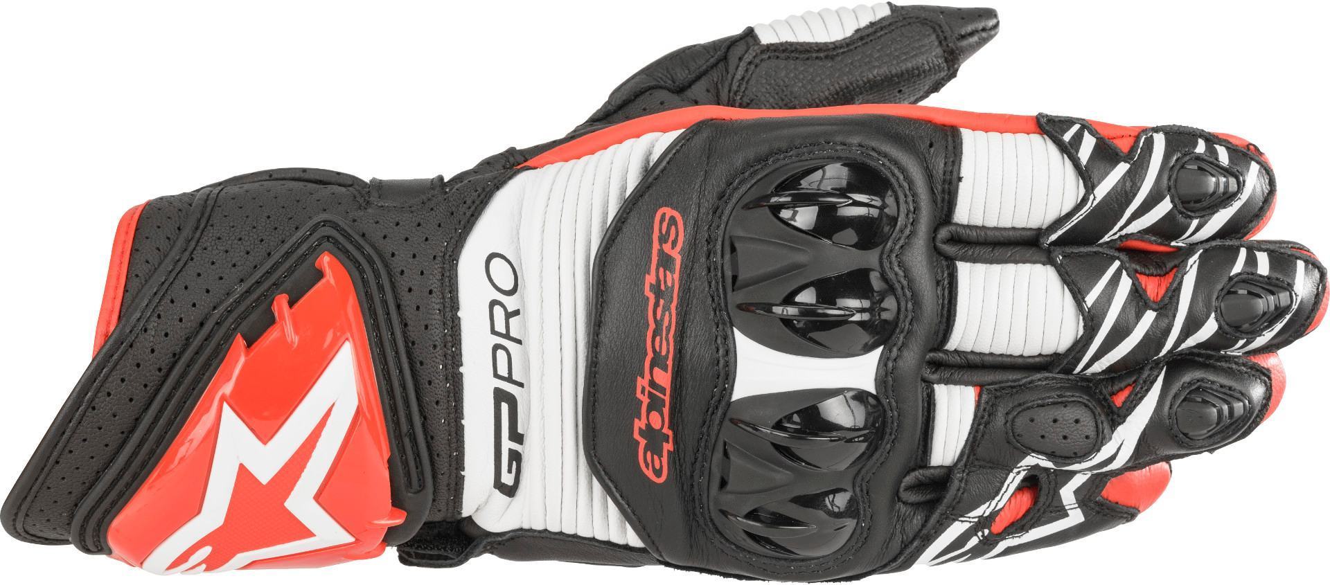 Alpinestars GP PRO R3 Guantes de motocicleta - Negro Blanco Rojo (S)