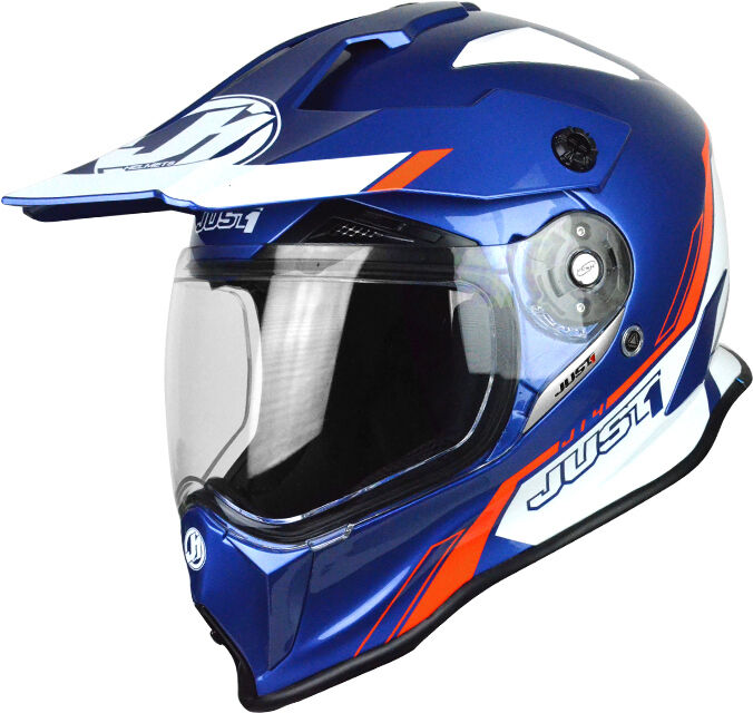 Just1 J14 Adventure Line Casco de Motocross - Blanco Turquesa Azul (XS)