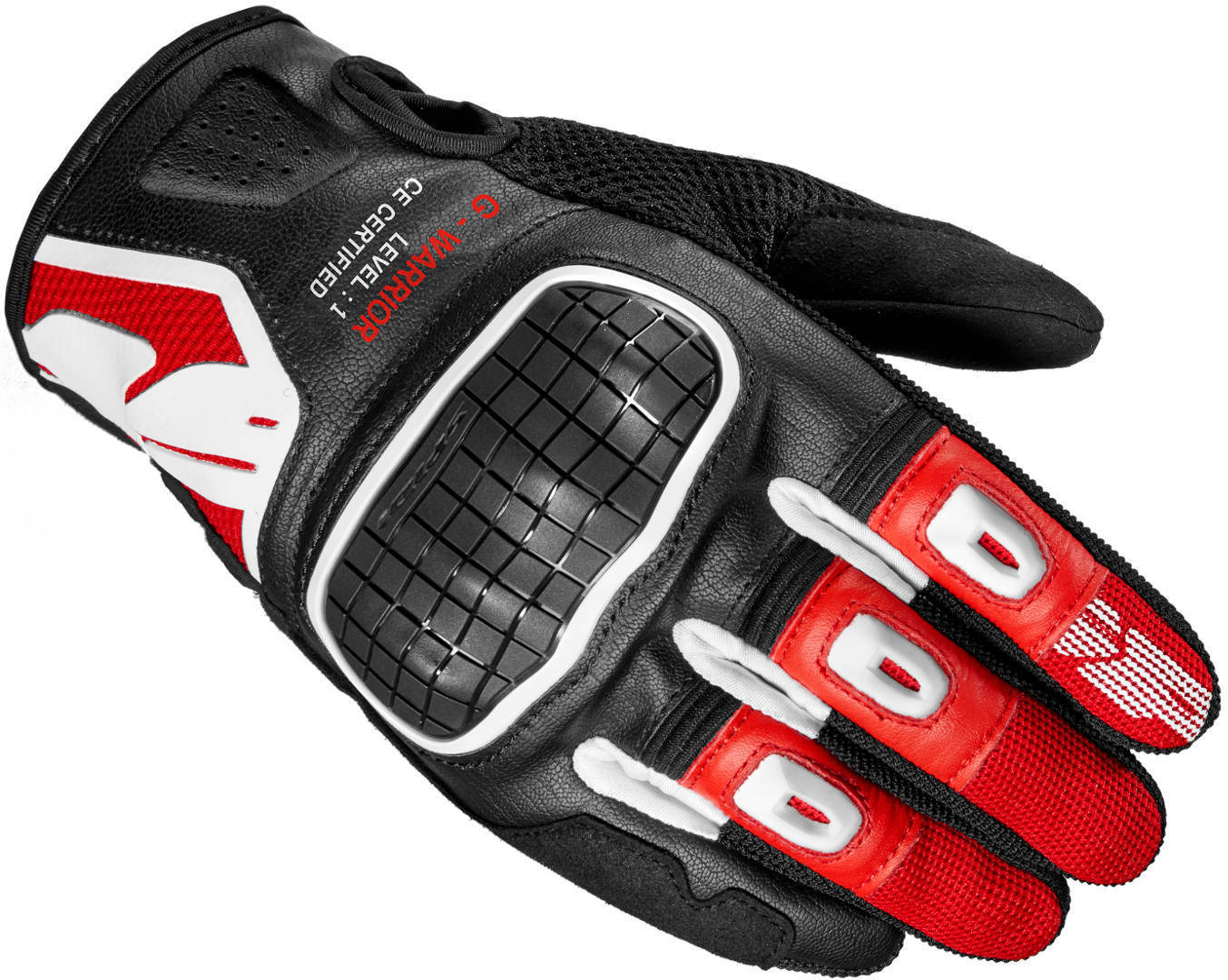 Spidi G-Warrior Guantes de motocicleta - Negro Rojo (XL)