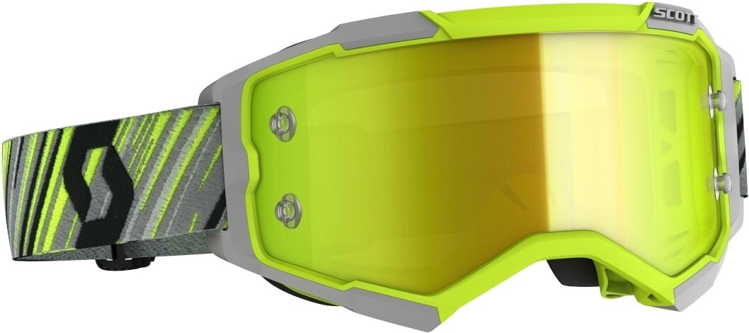 Scott Fury Chrome Gafas de Motocross - Gris Amarillo (un tamaño)