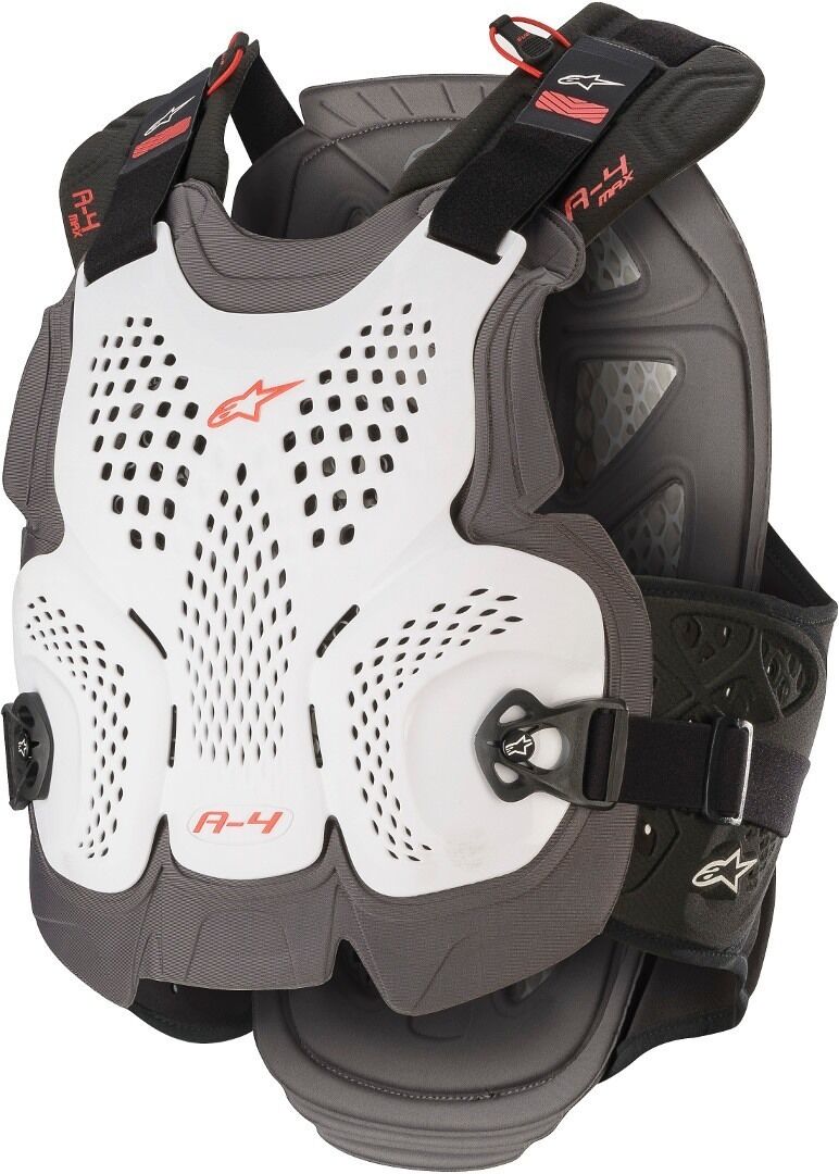 Alpinestars A-4 Max Protector de pecho - Blanco Rojo (XL 2XL)