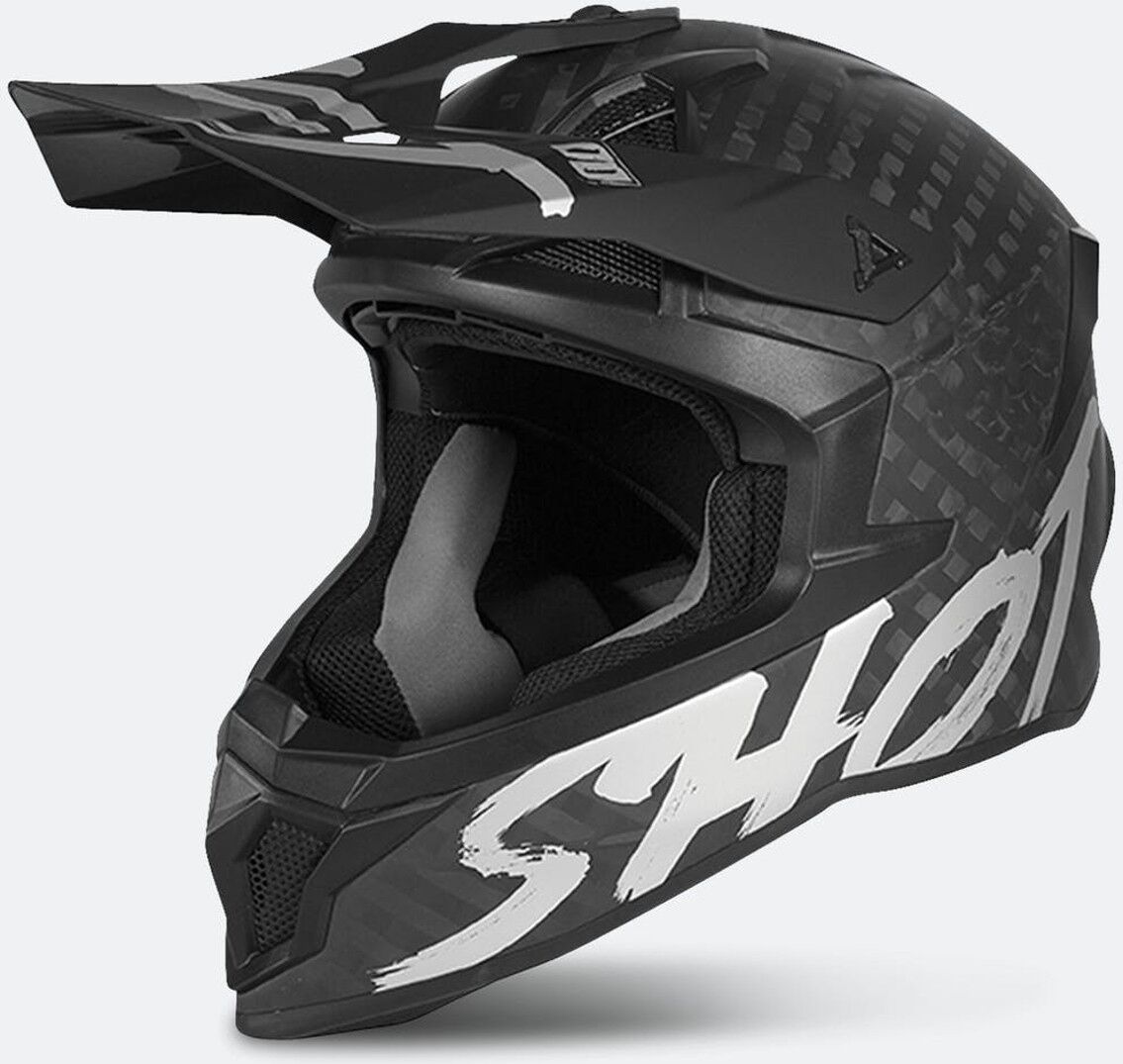 Shot Lite Solid Carbon Casco de Motocross - Plata (XS)