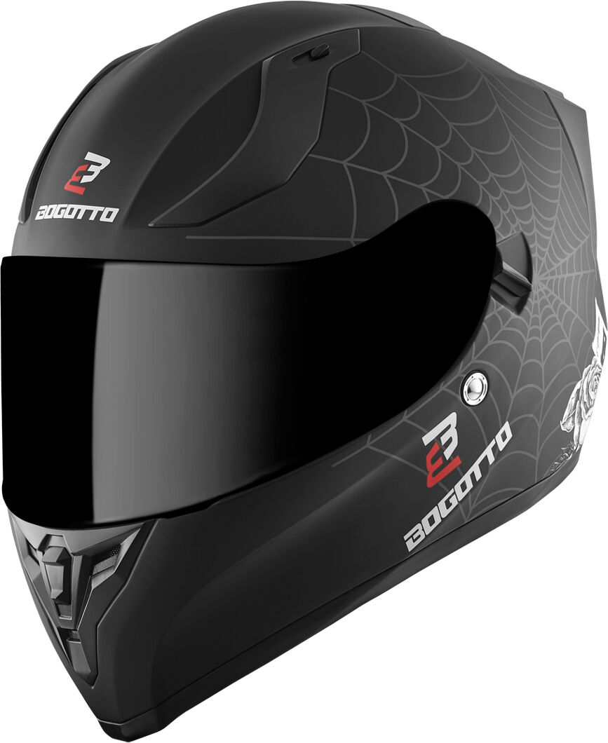 Bogotto V128 Grim Casco - Negro Gris (2XL)