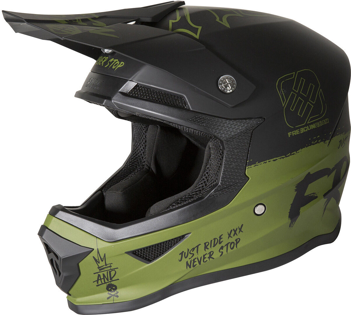 Freegun XP4 Speed Casco de Motocross - Verde (2XL)