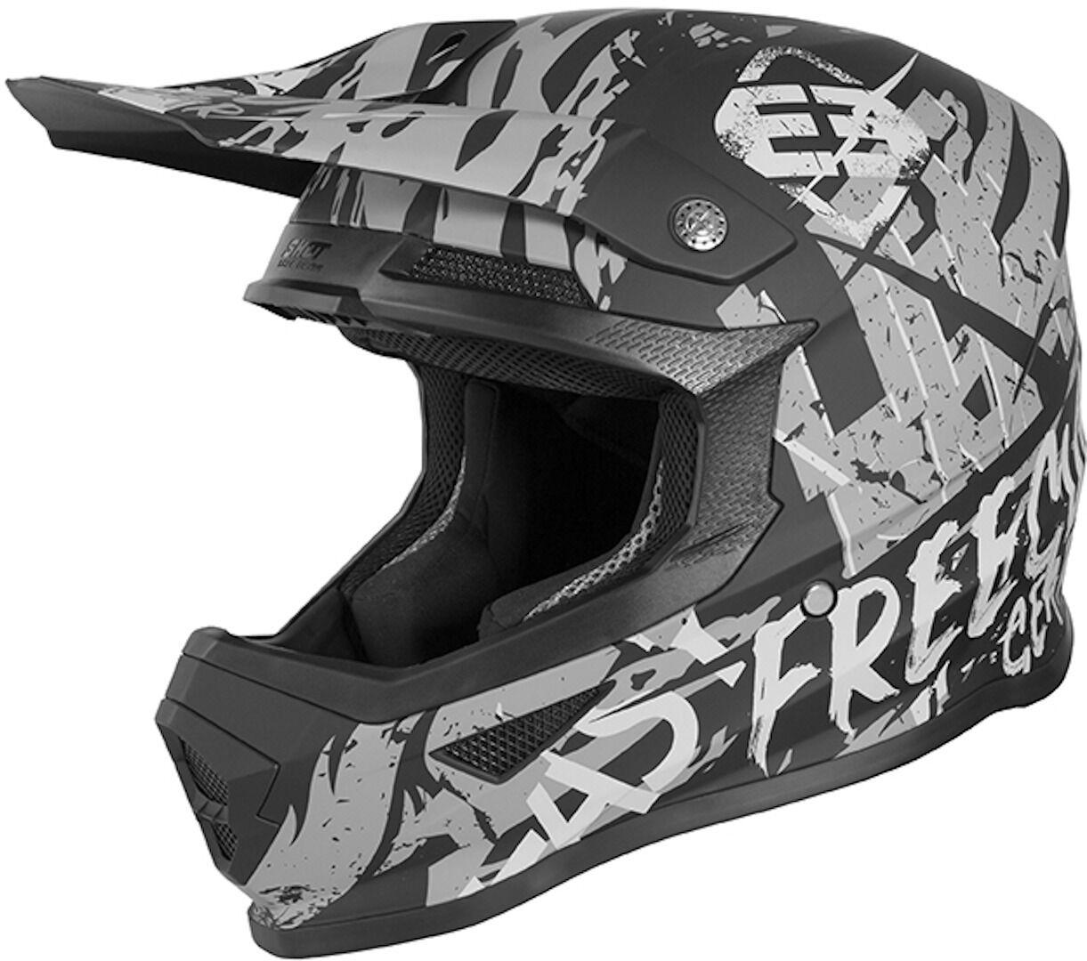 Freegun XP4 Maniac Casco de Motocross - Negro Gris (XL)