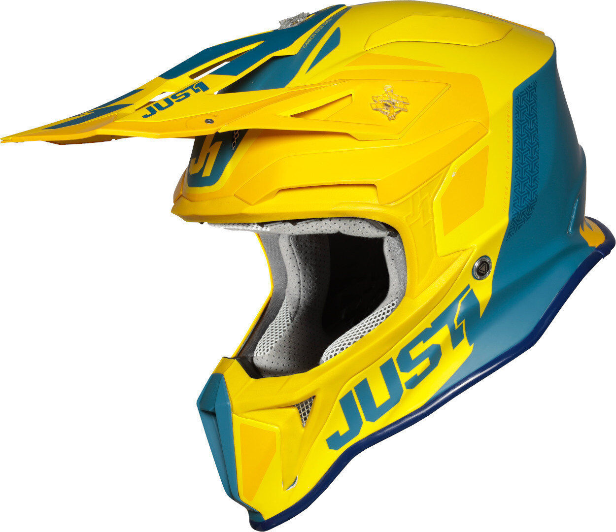 Just1 J18 Pulsar Casco de motocross - Azul Amarillo (S)