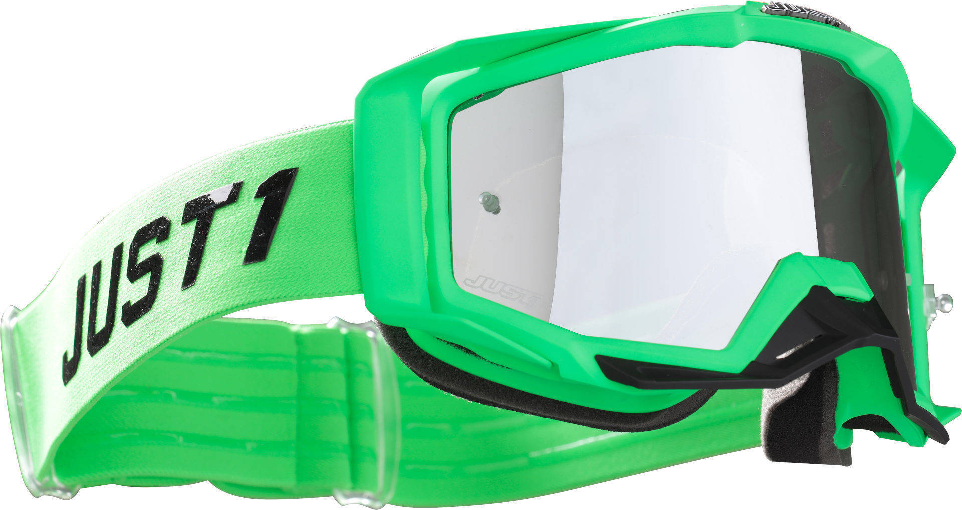 Just1 Iris Pulsar Gafas de Motocross - Negro Verde (un tamaño)