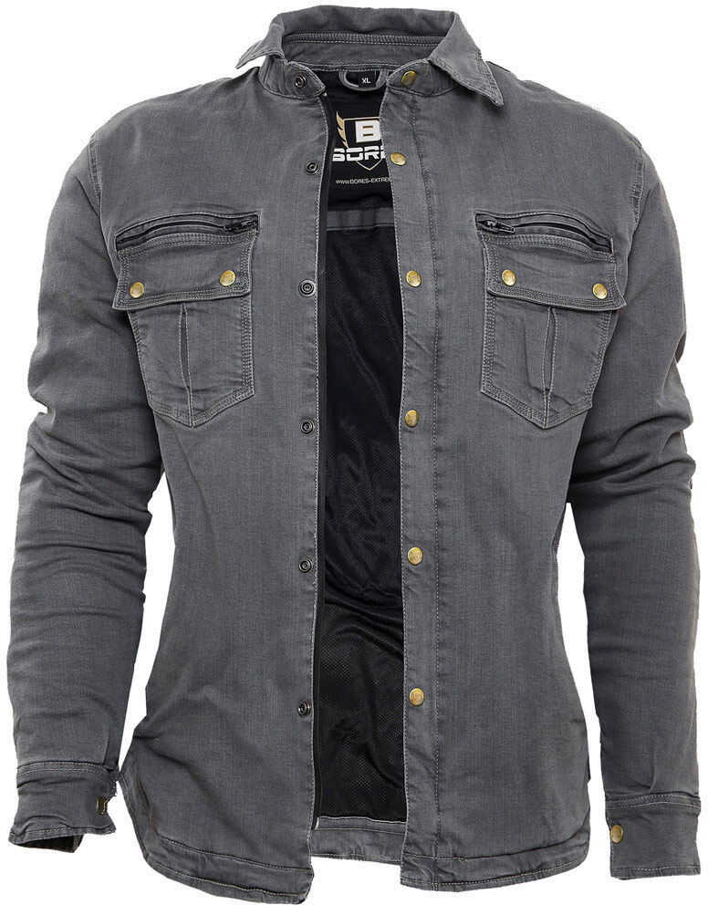 Bores Driver Camisa de moto de señoras - Gris (XL)