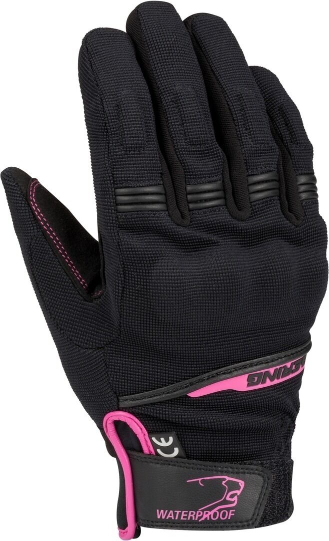 Bering Borneo Guantes de moto para mujer - Negro Rosa (L)