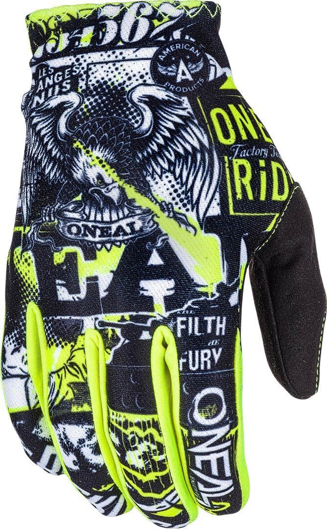 Oneal Matrix Attack 2 Guantes de Motocross - Negro Amarillo (L)