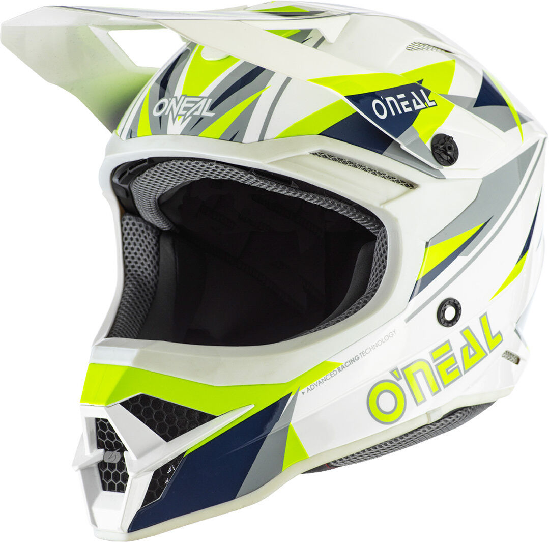 Oneal 3Series Triz Casco de Motocross - Amarillo Azul (XS)