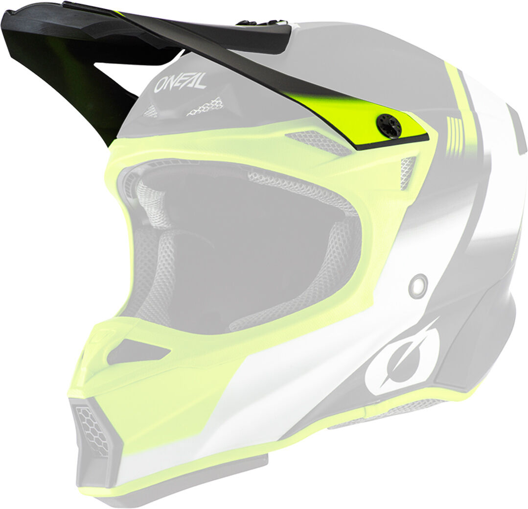 Oneal 10Series Hyperlite Blur Pico del Casco - Negro Amarillo (un tamaño)