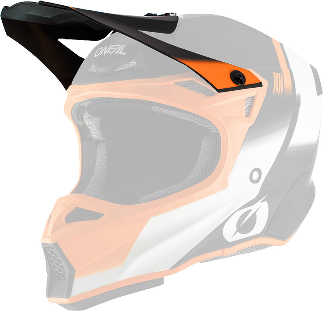 Oneal 10Series Hyperlite Blur Pico del Casco - Negro Naranja (un tamaño)