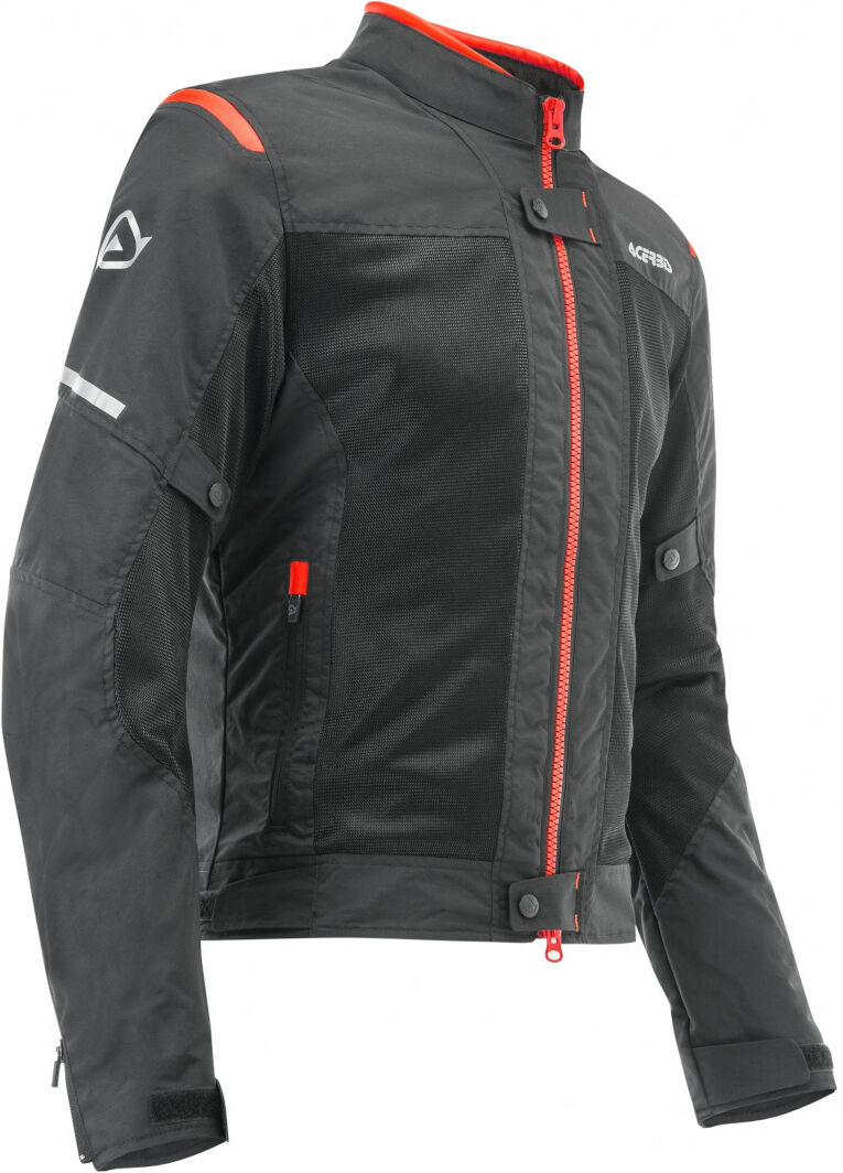 Acerbis Ramsey Vented Chaqueta textil para motocicleta - Negro Rojo (M)