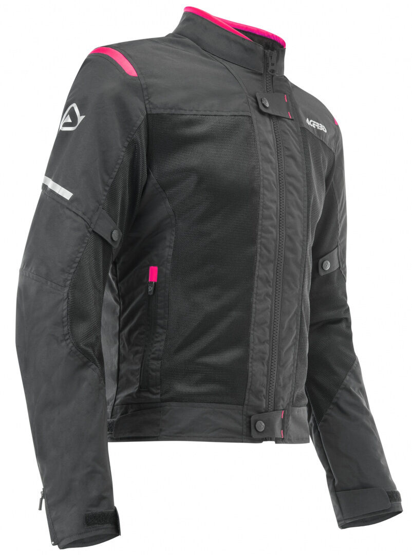 Acerbis Ramsey Vented Chaqueta textil para motocicletas para damas - Negro Rosa (2XL)