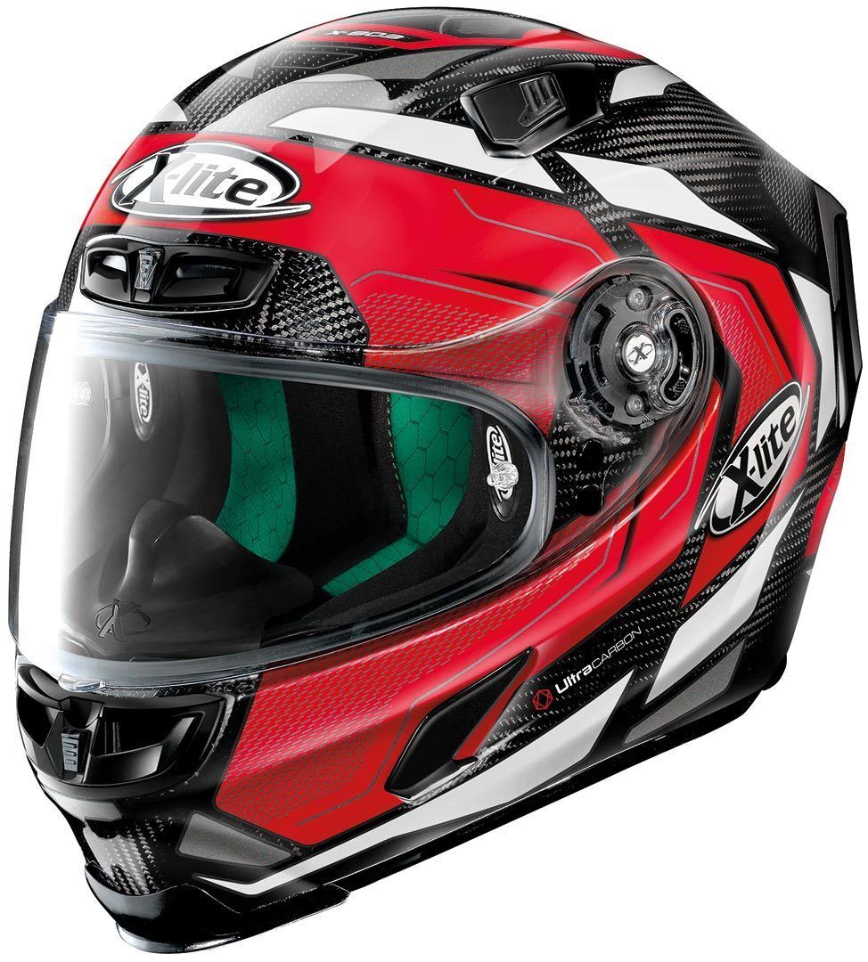 X-Lite X-803 Ultra Carbon Caesar Casco - Negro Rojo (XL)