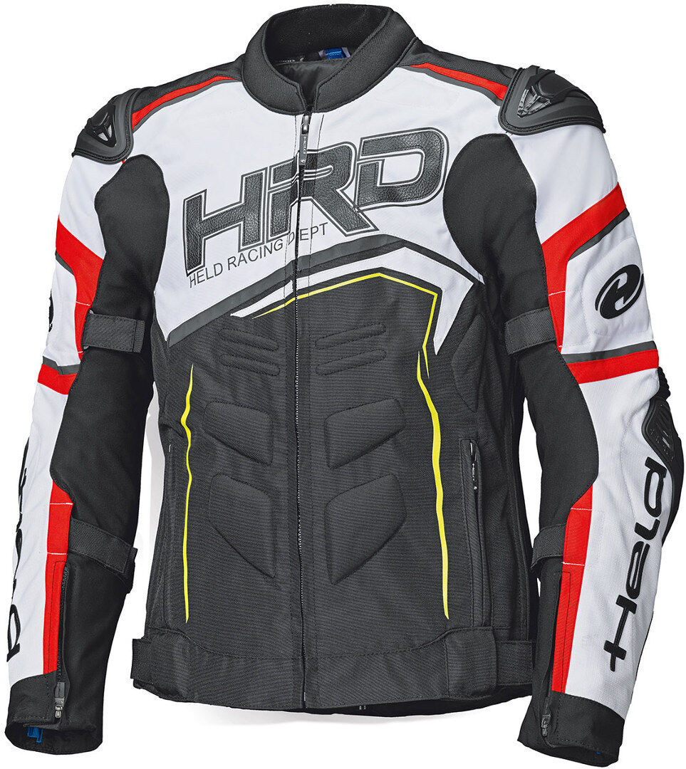 Held Safer SRX Chaqueta textil de motocicleta - Negro Blanco Rojo (2XL)