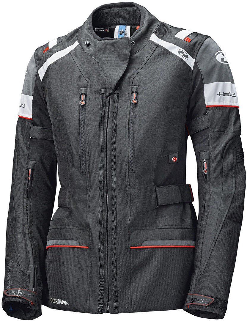 Held Tivola ST Chaqueta textil de la motocicleta de las señoras - Negro Blanco (L)