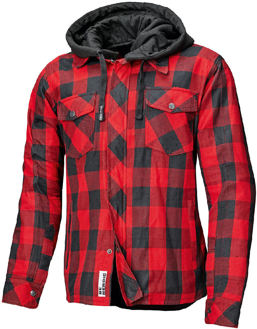 Held Lumberjack II Chaqueta textil para motocicletas - Negro Rojo (2XL)