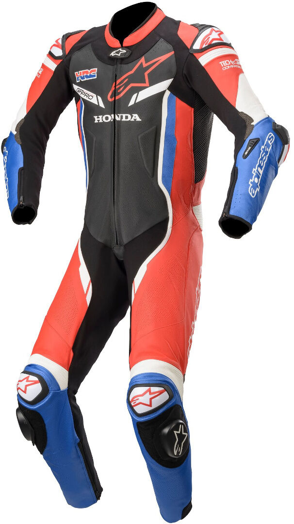 Alpinestars Honda GP Pro V2 Traje de cuero de una pieza de la motocicleta - Negro Blanco Rojo (48)