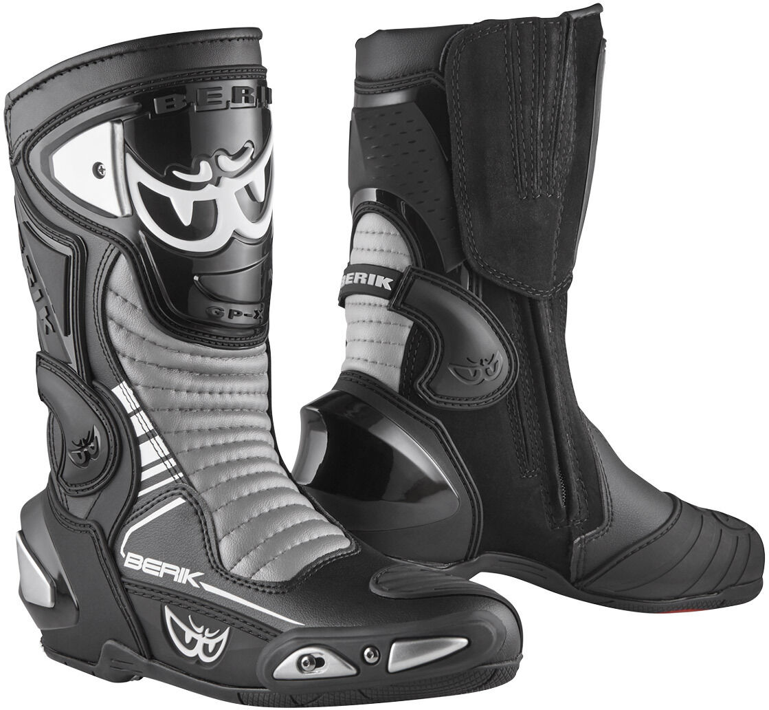 Berik Race-X EVO Botas de moto - Negro Gris Blanco (48)