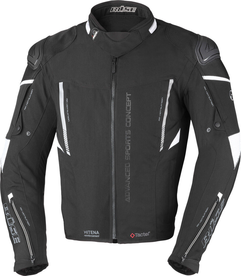 Büse Rocca Chaqueta textil para motocicletas - Negro Blanco (50)