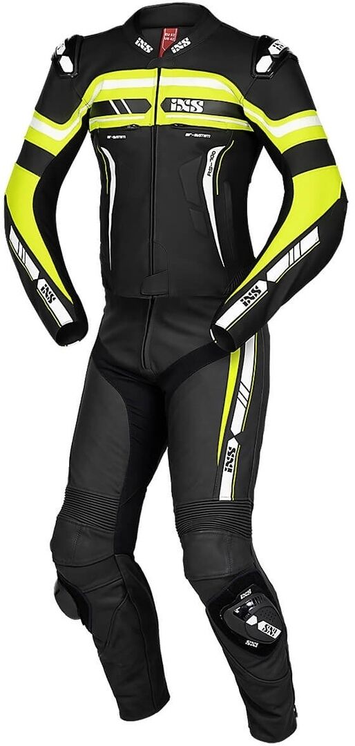 IXS Sport RS-700 2.0 Traje de cuero de moto de dos piezas - Negro Blanco Amarillo (48)