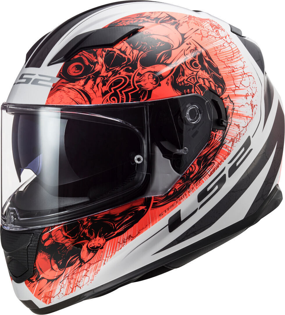 LS2 FF320 Stream Evo Throne Casco - Blanco Naranja (2XL)