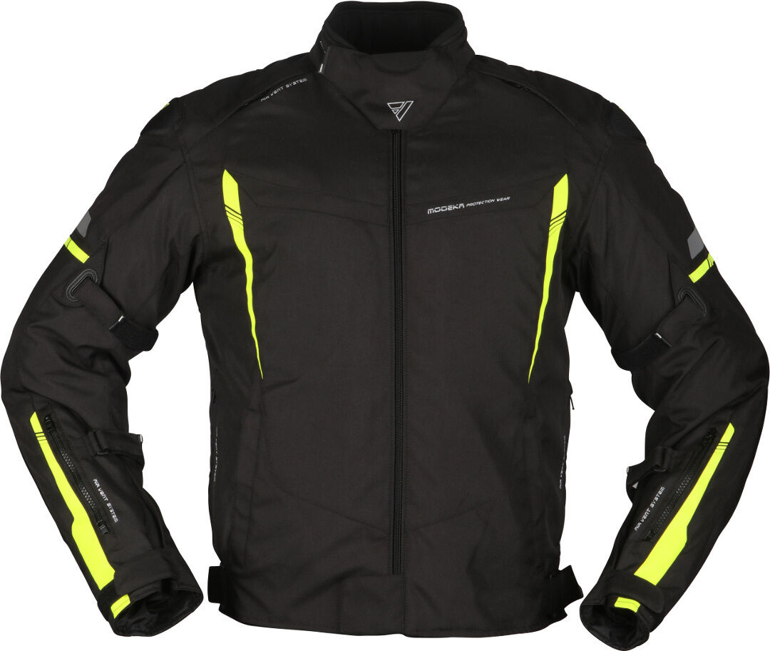 Modeka Aenergy Chaqueta textil para motocicletas - Negro Amarillo (4XL)