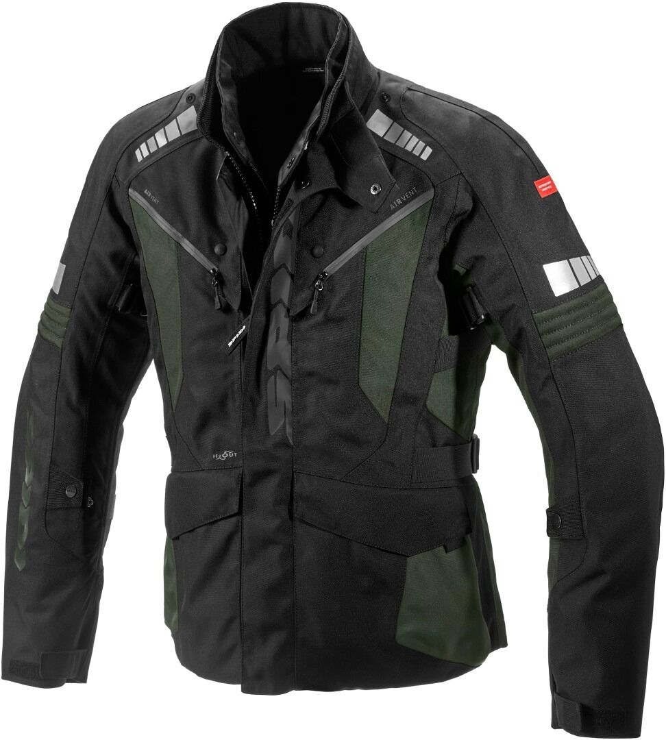 Spidi H2Out Outlander Chaqueta textil para motocicletas - Negro Gris Verde (3XL)