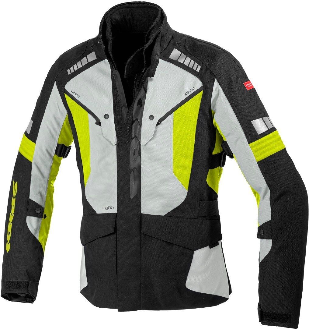 Spidi H2Out Outlander Chaqueta textil para motocicletas - Negro Gris Amarillo (M)