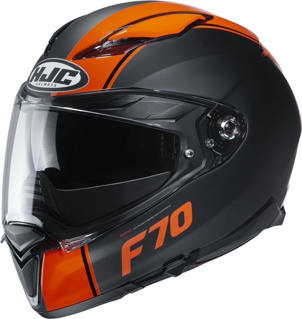 HJC F70 Mago Casco - Negro Naranja (XL)