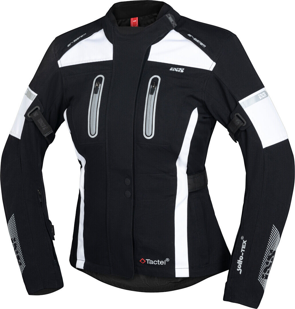 IXS Tour Pacora-ST Chaqueta textil para motocicletas de señoras - Negro Blanco (L)