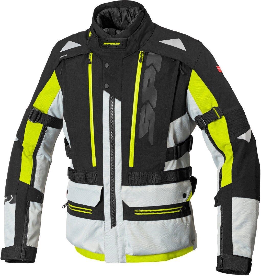 Spidi H2Out Allroad Chaqueta textil para motocicletas - Negro Gris Amarillo (L)