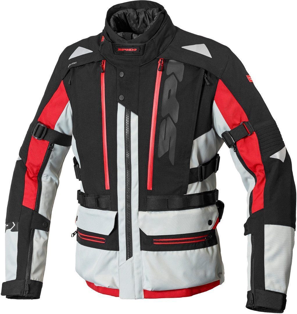 Spidi H2Out Allroad Chaqueta textil para motocicletas - Negro Gris Rojo (M)