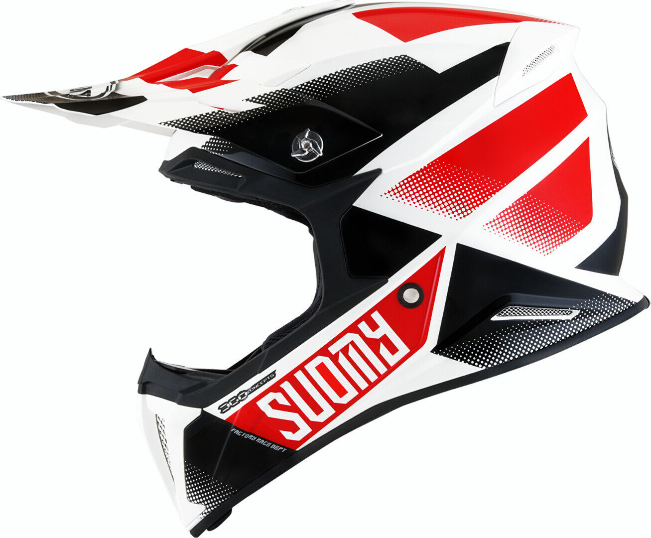 Suomy X-Wing Grip Casco de Motocross - Negro Blanco Rojo (XS)