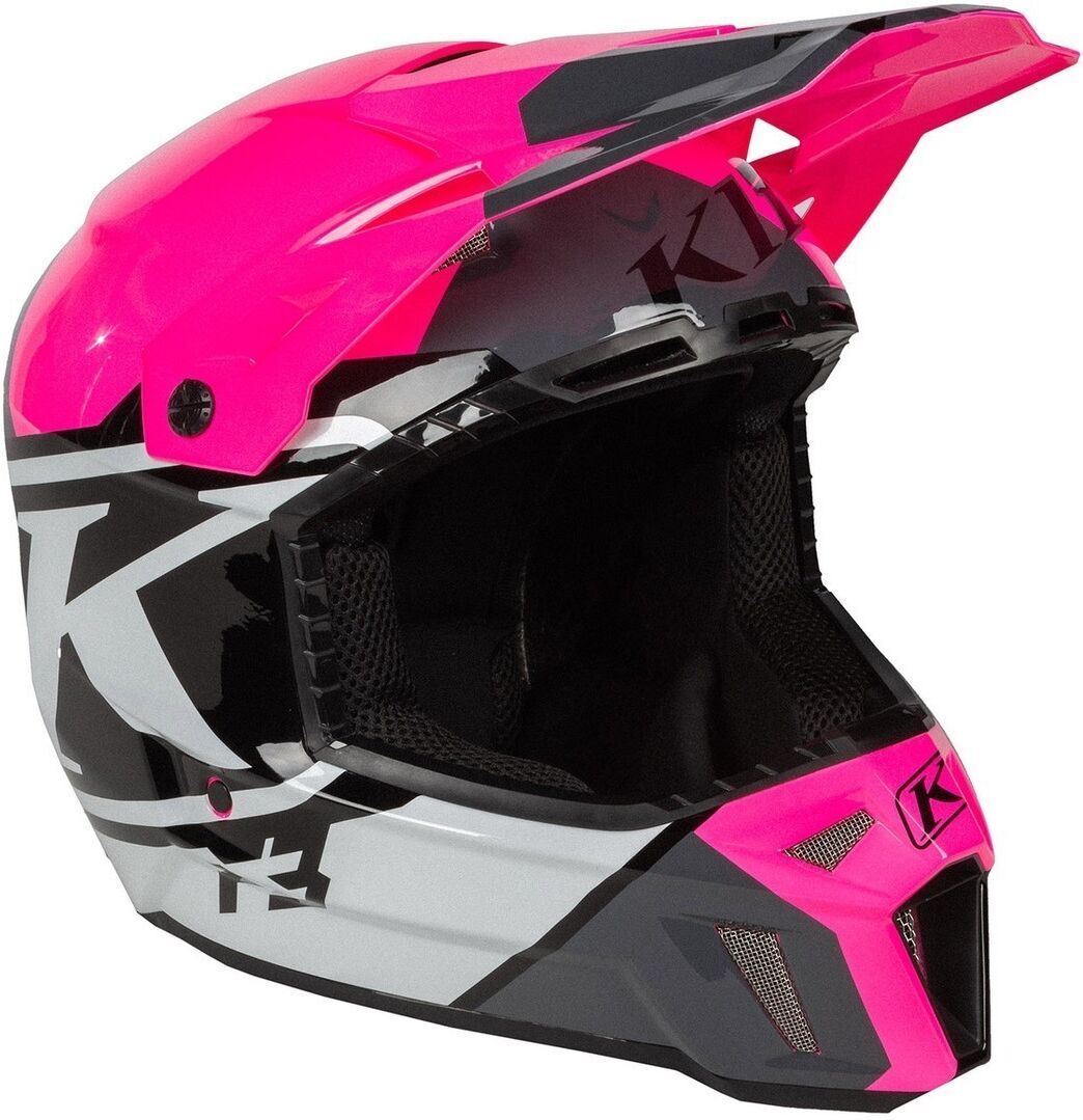 Klim F3 Disarray Casco de Motocross - Gris Rosa (2XL)