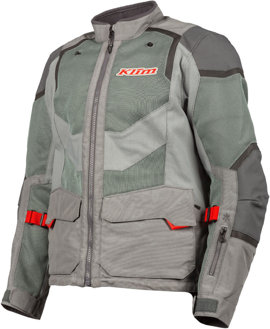 Klim Baja S4 Chaqueta textil para motocicletas - Gris Rojo (XL)