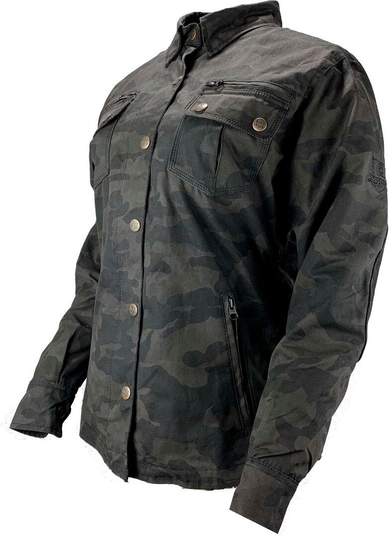 Bores Military Jack Chaqueta textil para motocicletas de señoras - Negro Multicolor (XL)