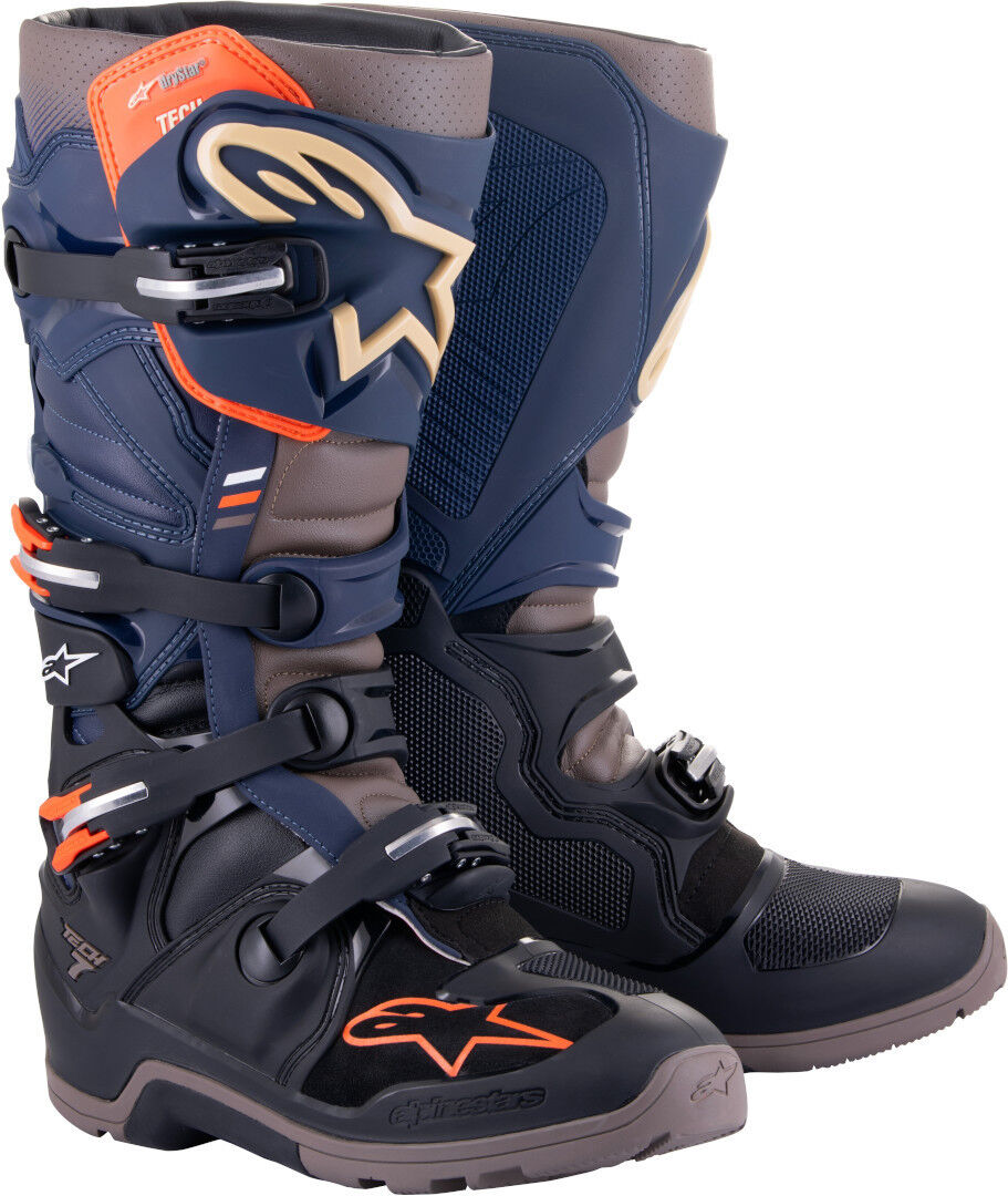 Alpinestars Tech 7 Enduro Drystar Botas de Motocross - Negro Gris Azul (43)