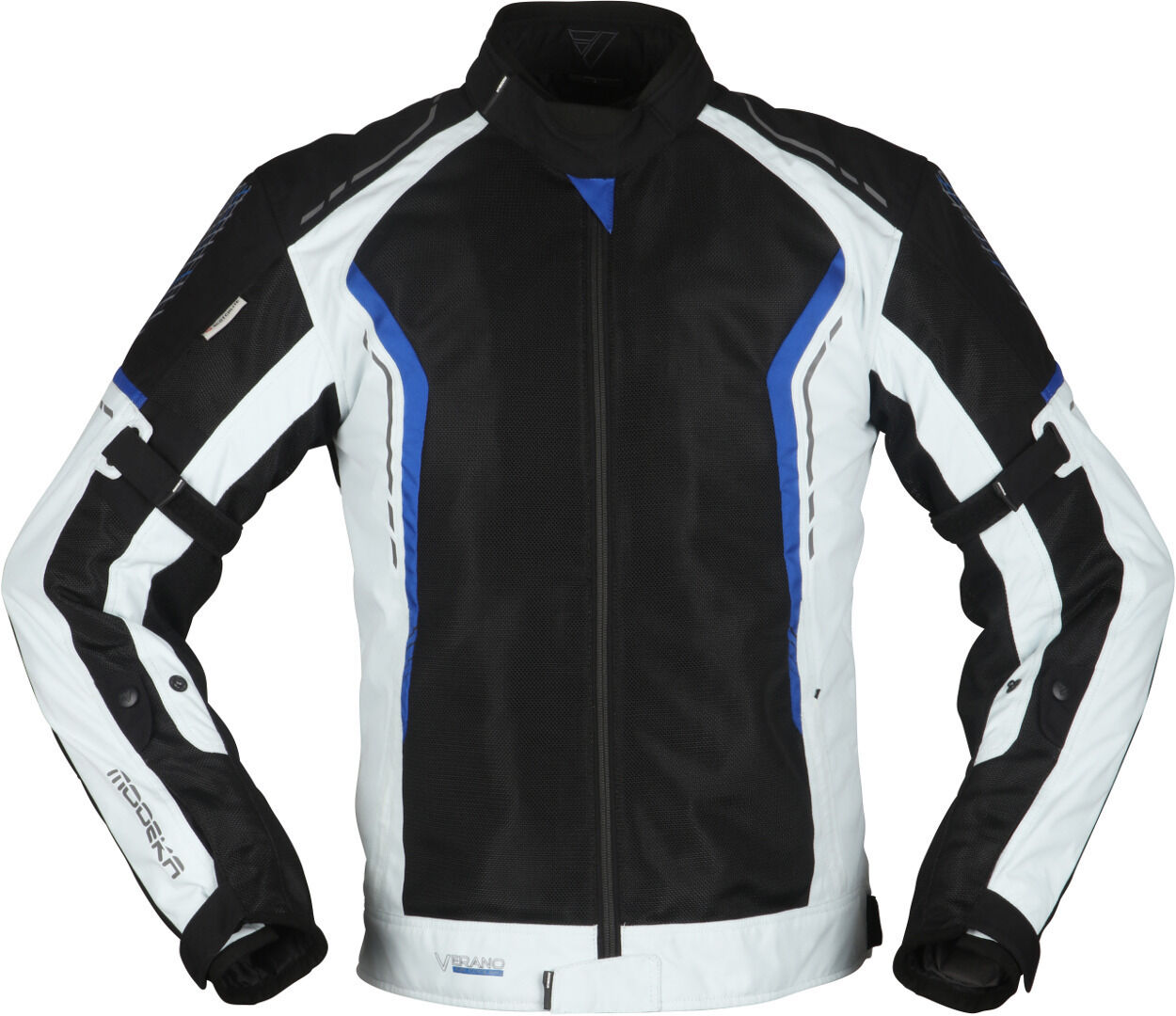 Modeka Khao Air Chaqueta textil de motocicleta - Negro Gris Azul (M)